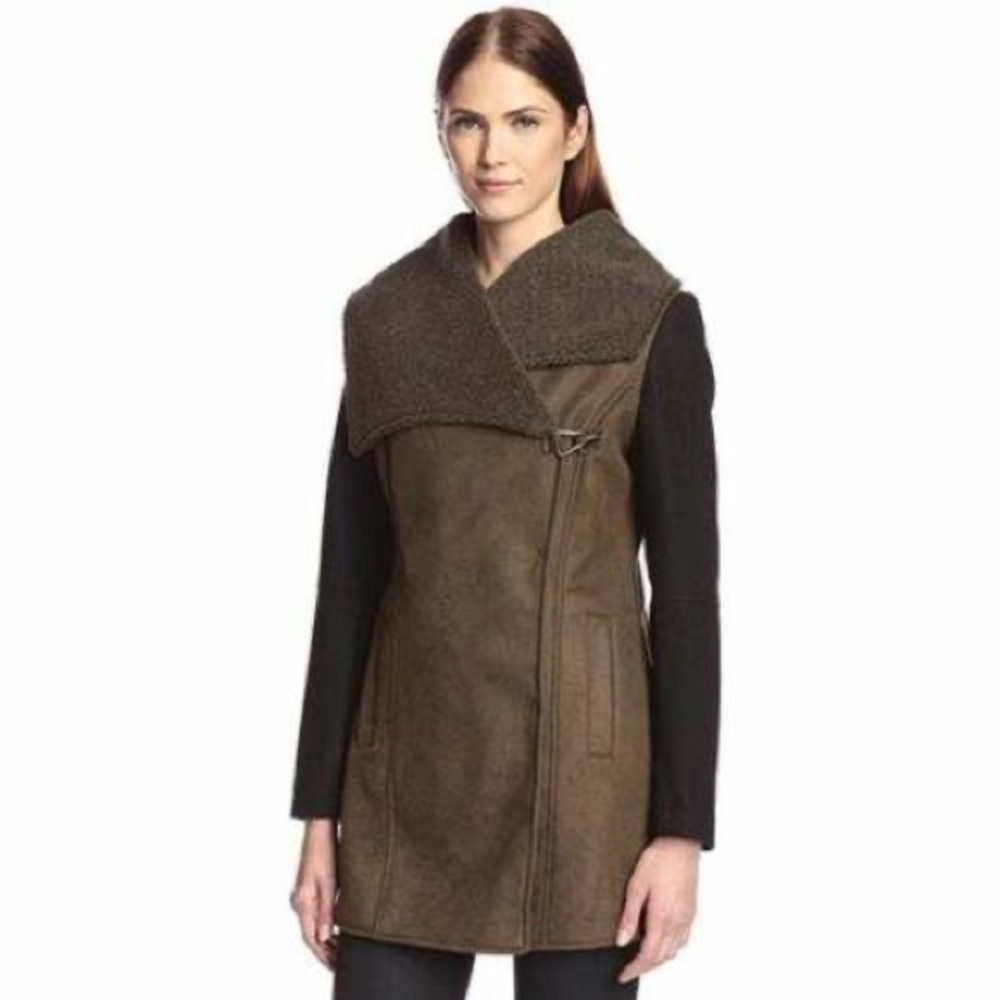 Sam Edelman Suede Shearling Sherpa Teddy coat - L